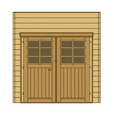Paroi frontale double porte L.270cm pour carport bois traité - SOLID Ma boutique